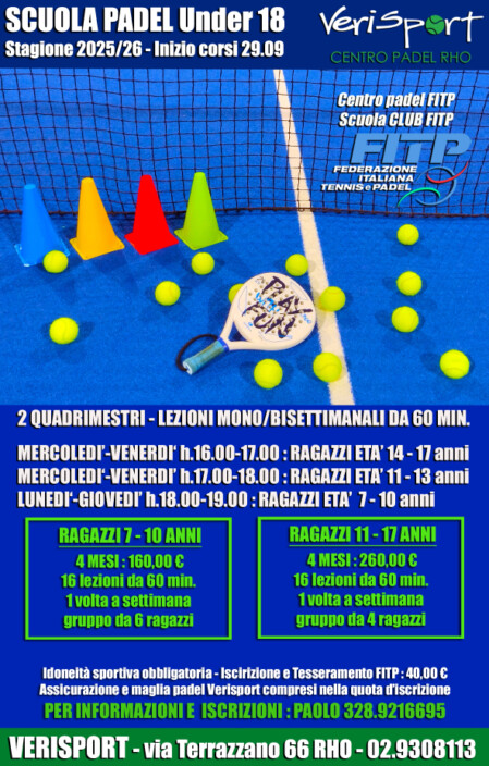 MINIPADEL SCUOLA PADEL BAMBINI E RAGAZZI
