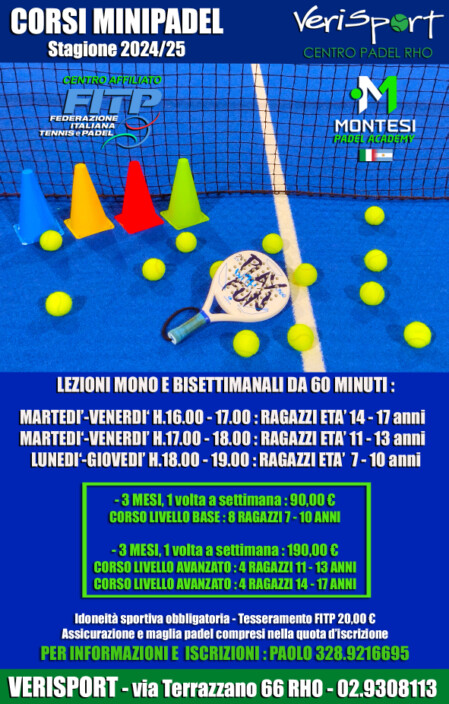 SCUOLA PADEL BAMBINI E RAGAZZI