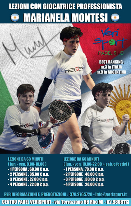 LEZIONI PADEL GIOCATRICE ARGENTINA