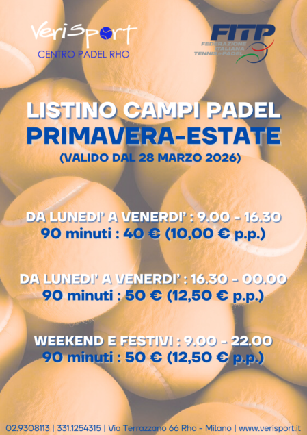 SCUOLA PADEL CORSI DI GRUPPO