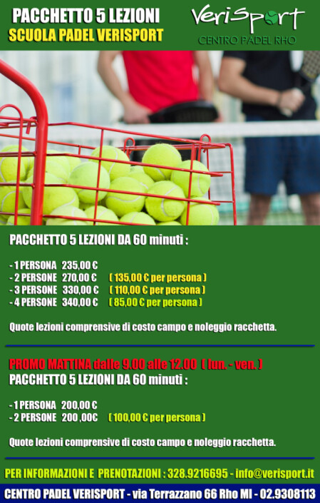 SCUOLA PADEL CORSI DI GRUPPO